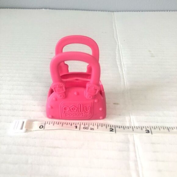 polly pocket pink purse tote bag plastic tote carrier doll accessories 2 inch - Picture 5 of 5